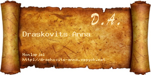 Draskovits Anna névjegykártya