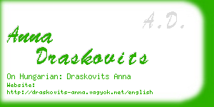 anna draskovits business card